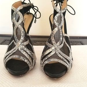 Alexandre Birman suede/snakeskin platform sandles 38.5